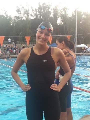 Brooke Lorentzen, who is preparing for the upcoming Open Water National Championships, won the 500 free with a big time of 4:45 on Saturday. (Photo: Victoria Lepesant)
