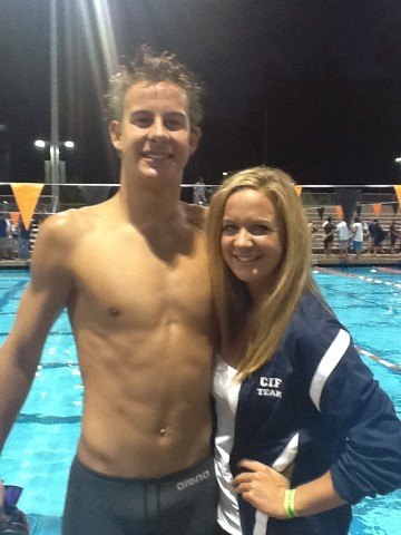 Peter Kropp, left, poses with his sister Andrea, herself a former CIF Southern Section Champion. (Photo: Victoria Lepesant)
