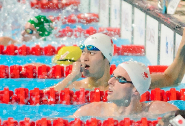 Sun Yang and Ryan Cochrane, 400 freestyle, 2013 FINA World Championships (Photo Credit: Victor Puig, victorpuig.com)