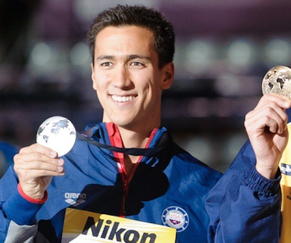 Eugene Godsoe wins silver in the 50 butterfly at the 2013 FINA World Championships (Photo Credit: Victor Puig, victorpuig.com)