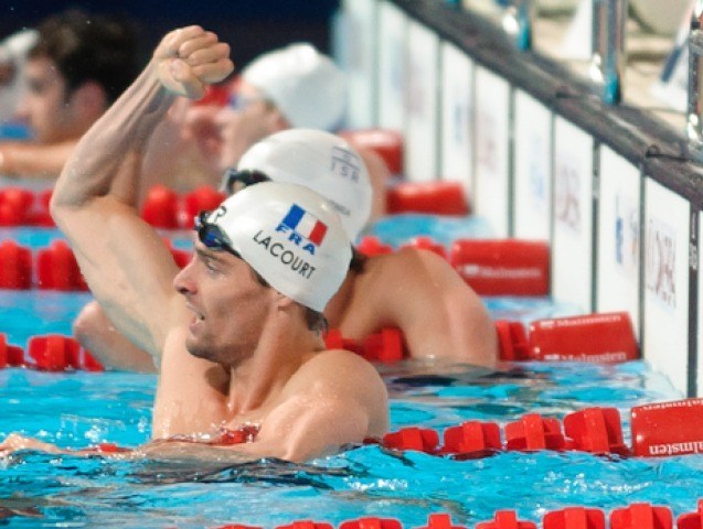 Camille LaCourt, men's 50 backstroke fina, 2013 FINA World Championships (Photo Credit: Victor Puig)