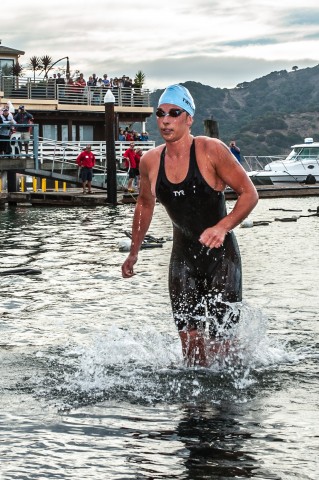 Ashley Twichell, 1st woman out of the water at the 2013 RCP Tiburon Mile (Photo Credit: Ian Thurston, Ianthurstonphotography.com)