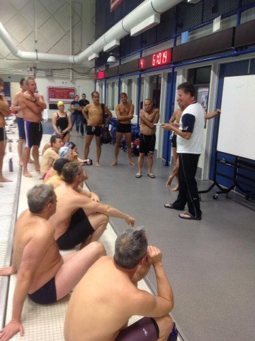 David Marsh leads one of many technique workouts at the 2013 Fantasy Camp (courtesy of the USA Swimming Foundation)