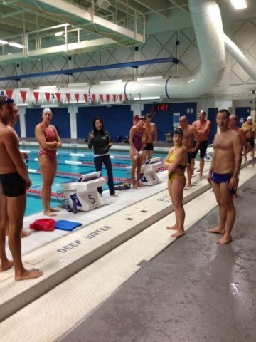 2013 Fantasy Camp, ondeck at the Olympic Training Center Pool (courtesy of the USA Swimming Foundation)