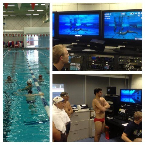 Fantasy Camp video analysis with Olympic Champion Ricky Berens (courtesy of the USA Swimming Foundation)