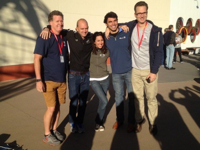 Olympic Coach David Marsh and Olympians Rowdy Gaines, Janet Evans, Ricky Berens & Mel Stewart (courtesy of the USA Swimming Foundation)