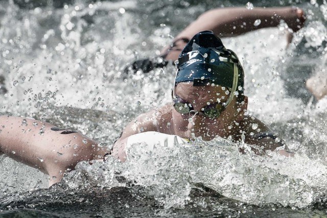 Eva Fabian charged hard at the 2013 USA Swimming open water nationals and made the world team in the 25K (photo: Mike Lewis, Ola Vista Photography)
