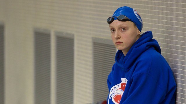 Katie Ledecky, before the 400m Free, 2014 Austin Grand Prix (courtesy of Rafael Domeyko, rafaeldomeyko.com)
