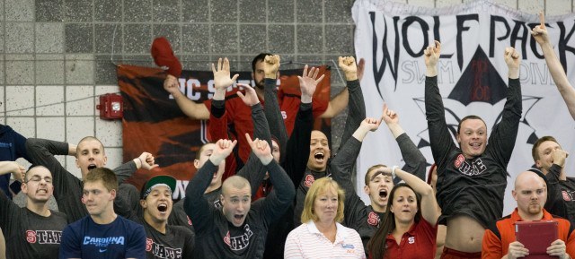 NC State, 2014 Men's ACC Swimming and Diving Championships (courtesy of Tim Binning, theswimpictures)