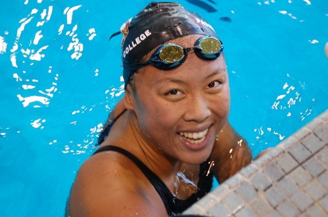 Shannon Cheung, Pasadena City College's first female CCCAA state titlist. She won both the 200 IM and the 1650 free at the 2014 state championship meet. Photo: Anne Lepesant