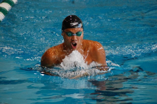 Jia Ng of Santa Monica broke both breaststroke records at 2014 CCCAA championships. Photo: Anne Lepesant