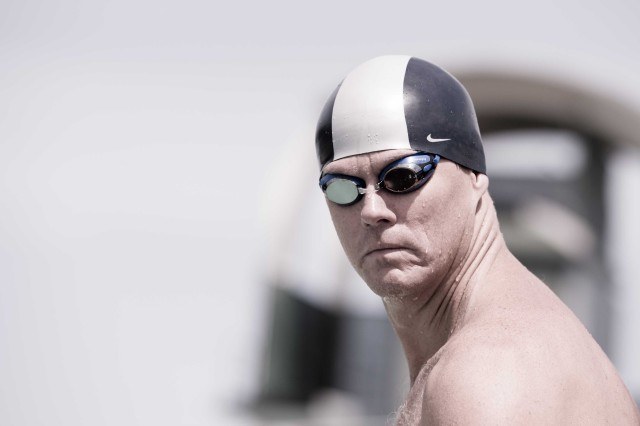 One of many bears in the water - Wind-n-Sea Masters Paton McClung (Photo: Mike Lewis - Courtesy of U.S. Masters Swimming)