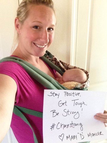 World Champion Mary DeScenza Mohler and her baby are #ChaseStrong (Photo Courtesy of The Smith Family and the #ChaseStrong Facebook Group)