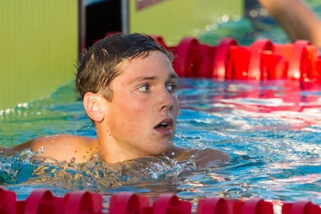Cole Cogswell, SwimSwam's #7 recruit in the class of 2015, won the C-Final of the men's 100 free. (Courtesy: Tim Binning/TheSwimPictures.com)