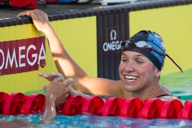 Bailey Nero is the defending Colorado 5A State high school champion in the 100 fly for Fossil Ridge HS, and now has added a C-Final win for the Fort Collins Area Swim Team at the 2014 Junior National Championships. (Courtesy: Tim Binning/TheSwimPictures.com)