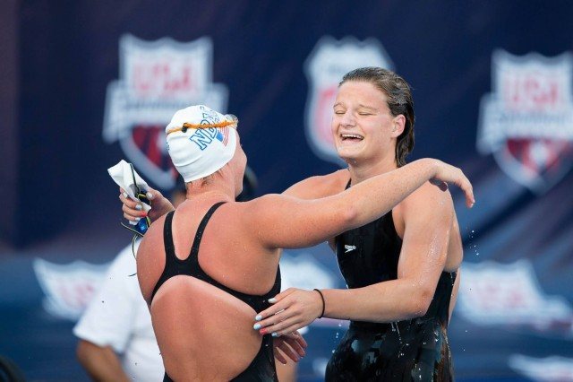 Cierra Runge… "I'm sprinter… No a distance swimmers… Yeah a distance swimmer." (Courtesy of Tim Binning)