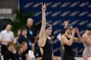 Lauren Perdue won 16 All-America awards at the University of Virginia. (Courtesy: Tim Binning/TheSwimPictures.com)