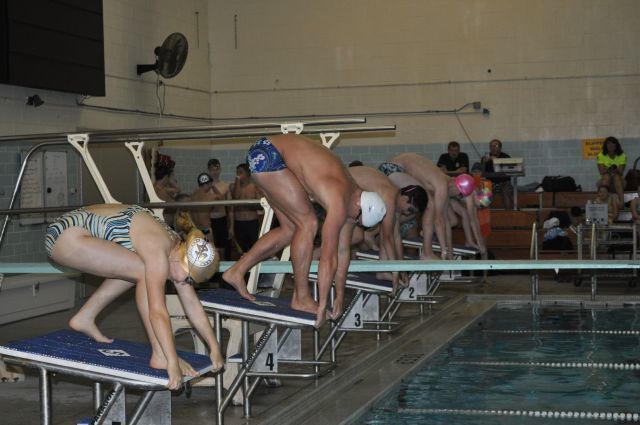 West Lafayette, IN - Clark Burckle gets ready to race swimmers - Fitter and Faster Swim Tour presented by SwimOutlet.com
