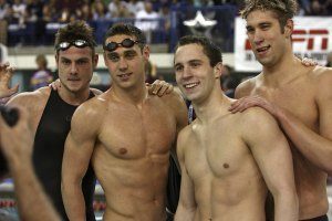 Mike Alexandrov, Kyle Bubolz Bruno Barbic, and Matt Grevers, 2007 NCAA Champs in the 400 Medley Relay