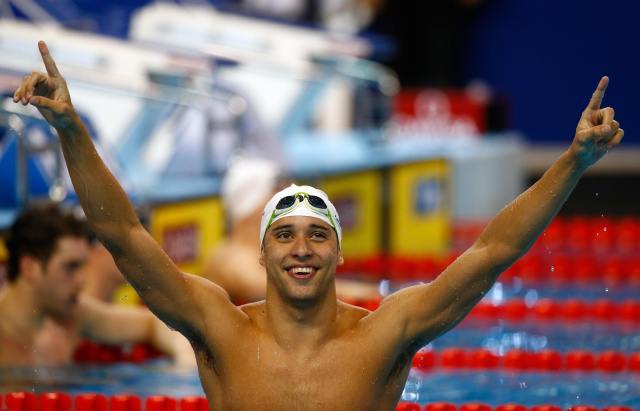 Chad le Clos break the WORLD RECORD on day two of the 12th FINA World Swimming Championships (25m) at the Hamad Aquatic Centre on December 3, 2014 in Doha, Qatar (courtesy of FINA)