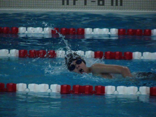 Freestyle during the 200 Individual Medley: Connor Hadaway of Sarpy County Swim Club representing Team Midwestern (Courtesy: Aidan Cho)