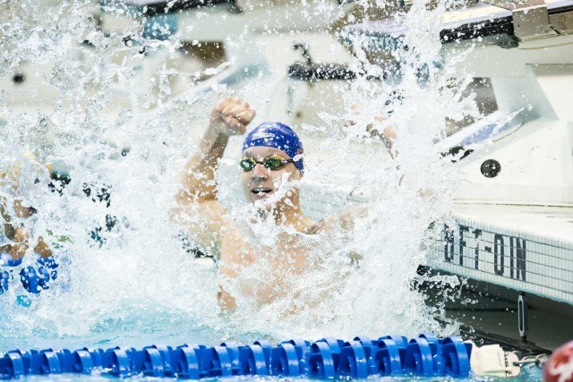 Caeleb Dressel - 2015 Men's NCAA Championships - 50 free winner (courtesy of Tim Binning, theswimpictures.com)