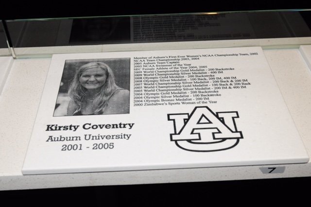 Auburn Swimming Wall of Fame on Saturday, April 11, 2015 in Auburn, Ala. Anthony Hall/Auburn Athletics