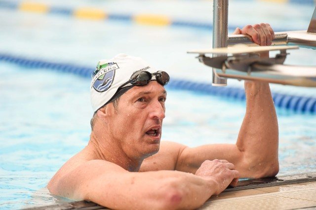 Olympian Rich Colella after his impressive 200 free (Photo: Mike Lewis - Courtesy of U.S. Masters Swimming)