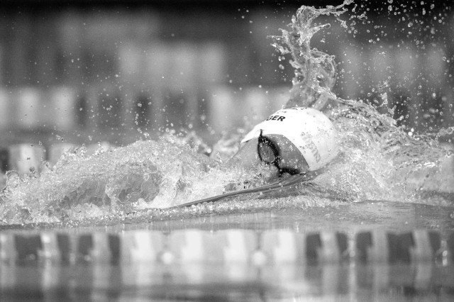 Connor Jaeger takes the 400 free (photo: Mike Lewis, Ola Vista Photography)