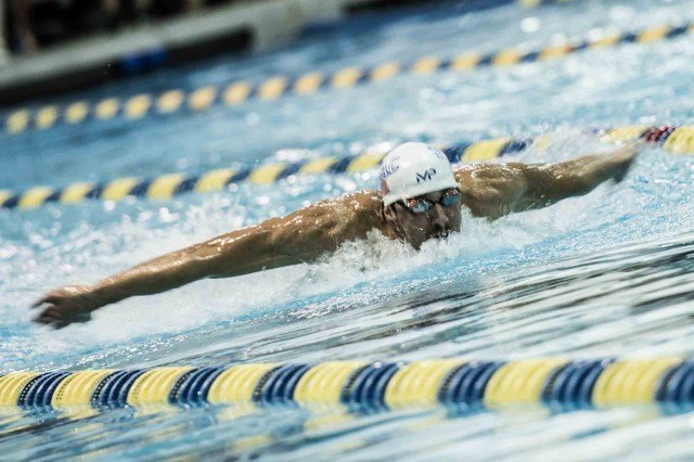 Michael Phelps adding the 200 fly to this weekend's program (photo: Mike Lewis, Ola Vista Photography)