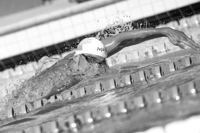 Michael Phelps in the 200 free prelims in Santa Clara (photo: Mike Lewis, Ola Vista Photography)