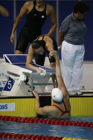 Toronto 2015 Pan am Games - Chantal Van Landeghem chases down Natalie Coughlin to win 4x100 free relay