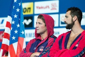 U.S.A Men's water polo captain Tony Azevedo before the start of the match with Italy in the preliminary round of the 2015 FINA World Championships in Kazan, Russia.