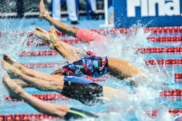 Matt Grevers in the semis of the 100 back at the 2015 FINA world championships Kazan Russia (photo: Mike Lewis, Ola Vista Photography)