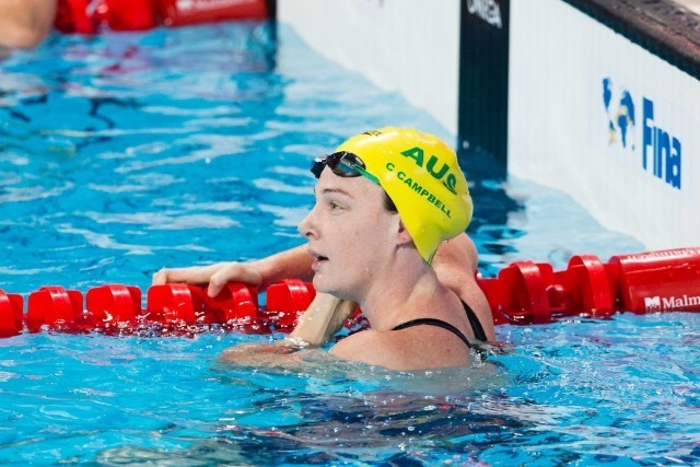 Cate Campbell (AUS) led women's 50m free semi-finalists with 24.22. 2015 FINA World Championships (courtesy of Tim Binning, theswimpictures.com)