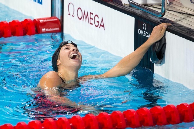 Maya DiRado (USA) goes 4:31.71 to earn silver medal in women's 400m IM on Day 8 of 2015 FINA World Championships (courtesy of Tim Binning, theswimpictures.com)