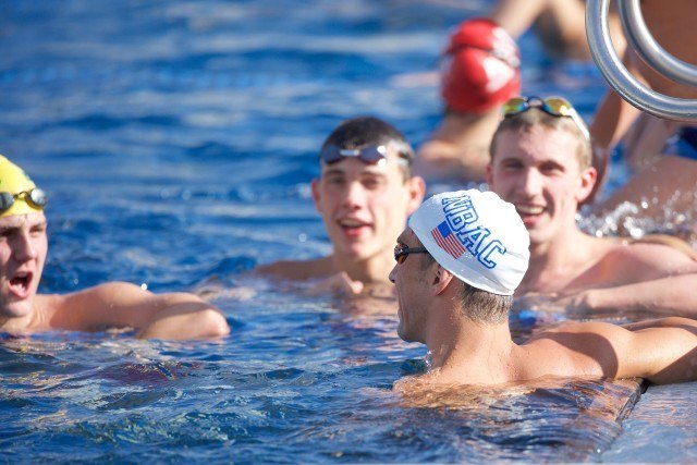 A relaxed Michael Phelps before the start of the 100 fly at 2015 U.S. Nationals (courtesy of Rafael Domeyko)