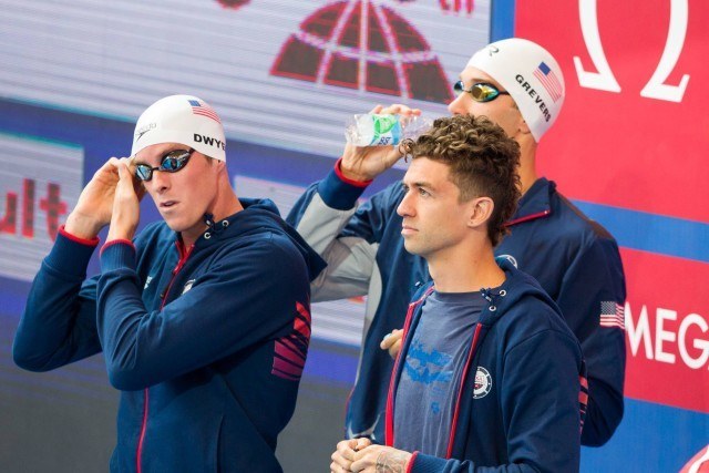 Conor Dwyer, Anthony Ervin, Matt Grevers, 2015 World Championships (courtesy of Tim Binning, theswimpictures.com)