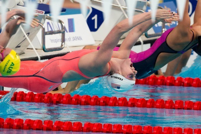 USA's Missy Franklin posts a solid 200m backstroke heat time of 2:07.84, (courtesy of Tim Binning, theswimpictures.com)