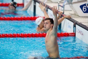 James Guy, GBR. Men's 200 freestyle World Champion. Day 3 of 2015 World Championships. (courtesy of Tim Binning, theswimpictures.com)