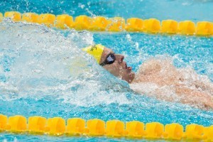Mitchell Larkin (AUS) posted the fastest semi-final time in the men’s 200 backstroke with a new Oceanian record of 1:54.29. 2015 FINA World Championships (courtesy of Tim Binning, theswimpictures.com)