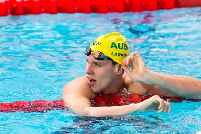 Australia's Mitchell Larkin breaks 100m backstroke Oceania record qualifying fastest for semi final 52.50, photo courtesy of Tim Binning theswimpictures.com