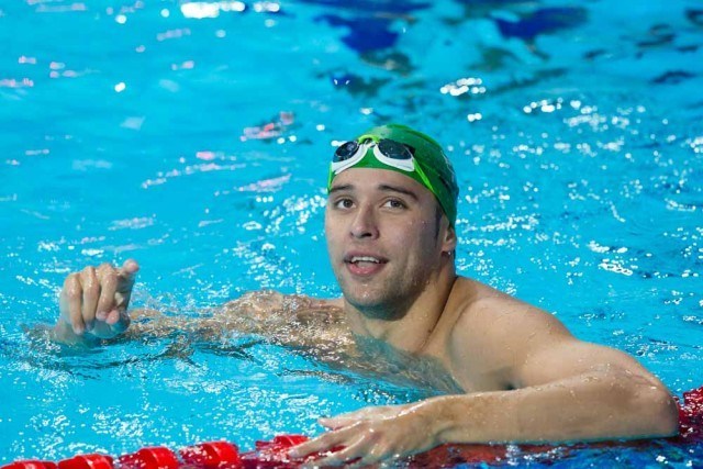 Chad Le Clos, RSA. Men's 100 butterfly semi-finals. Day 3 of 2015 World Championships. (courtesy of Tim Binning, theswimpictures.com)