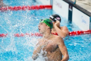 Chad Le Clos (RSA) is World Champion in men's 100m fly at 2015 FINA World Championships (courtesy of Tim Binning, theswimpictures.com)