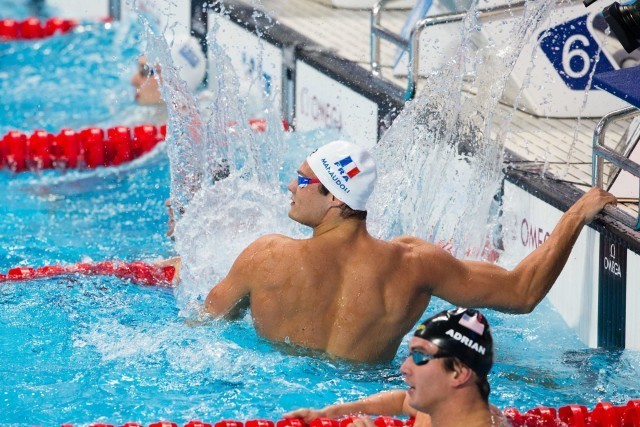 Florent Manaudou (FRA) is World Champion in men's 50m free with 21.19. 2015 FINA World Championships (courtesy of Tim Binning, theswimpictures.com)
