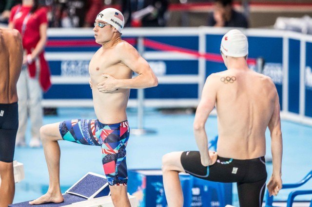Michael McBroom in the prelims of the men's 400 free (photo: Mike Lewis, Ola Vista Photography)