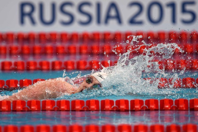 Missy Franklin in the prelims of the 200 free at the 2015 FINA world championships Kazan Russia (photo: Mike Lewis, Ola Vista Photography)