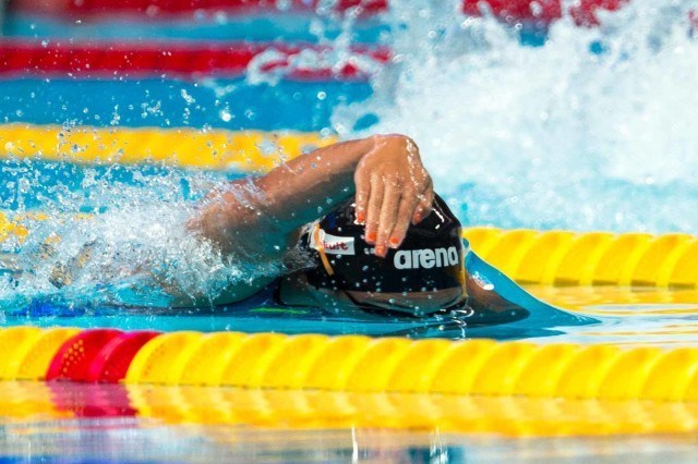 Ranomi Kromowidjojo in the 100 free semi finals at the 2015 FINA world championships Kazan Russia (photo: Mike Lewis, Ola Vista Photography)