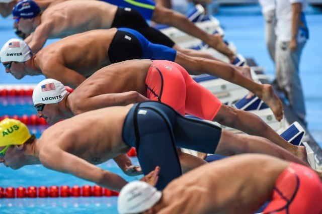 Final heat of the prelims in the 200 IM at the 2015 FINA world championships Kazan Russia (photo: Mike Lewis, Ola Vista Photography)