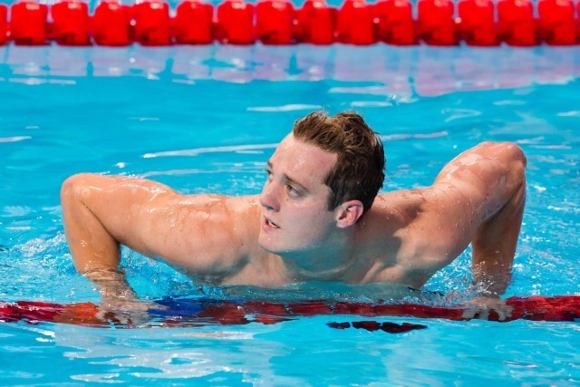 Andrew Willis (GBR) qualified for the men's 200m breaststroke final at 2015 World Championships (courtesy of Tim Binning, theswimpictures.com)